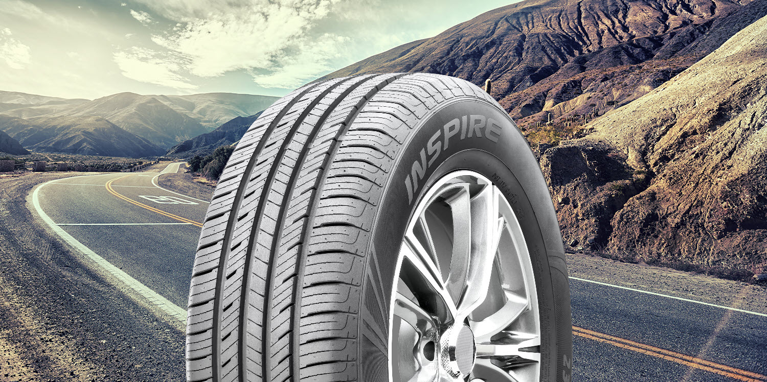 Sailun tire image in front of road through the mountains